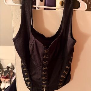 Free People Black Corset-Style Top